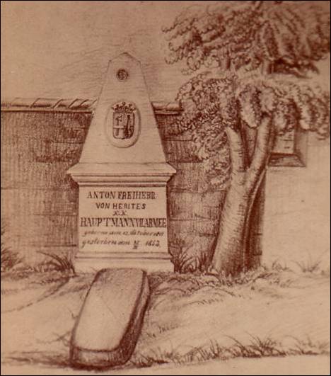 Popis: Popis: hrob kresba popiska Anton svob pán Herites